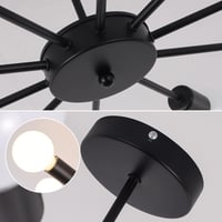 JIINOO 10 ágú csillár fekete modern ipari vintage függőlámpa E27 4