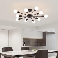 JIINOO 10 ágú csillár fekete modern ipari vintage függőlámpa E27 6