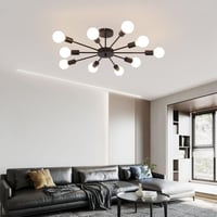 JIINOO 10 ágú csillár fekete modern ipari vintage függőlámpa E27 8