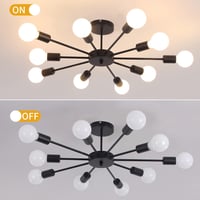 JIINOO 10 ágú csillár fekete modern ipari vintage függőlámpa E27 5