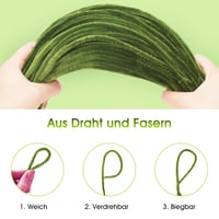 jijAcraft 6 mm Zöld Zseníliadrót Csomag - 200 db Hajlítható Pipatisztító Kézművességhez - 30 cm Hosszú Kreatív Barkácsdrót DIY Dekorációhoz 3