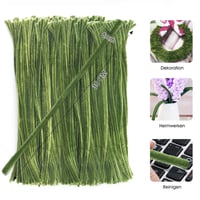 jijAcraft 6 mm Zöld Zseníliadrót Csomag - 200 db Hajlítható Pipatisztító Kézművességhez - 30 cm Hosszú Kreatív Barkácsdrót DIY Dekorációhoz 2