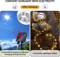JIMACRO 22m Napelemes LED Kültéri Fényfüzér 200 LED IP65 Vízálló 3