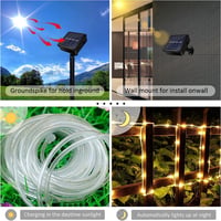 JIMACRO Napelemes LED Kültéri Fényfüzér 12m 100 LED IP65 Vízálló 2