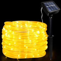 JIMACRO Napelemes LED Kültéri Fényfüzér 12m 100 LED IP65 Vízálló 1