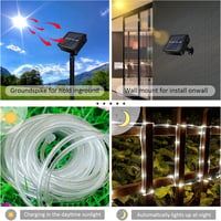 JIMACRO Napelemes LED Kültéri Fényfüzér 12m 100 LED IP65 Vízálló 2