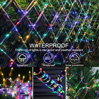 JIMACRO Napelemes LED Kültéri Fényfüzér 12m 100 LED IP65 Vízálló 4