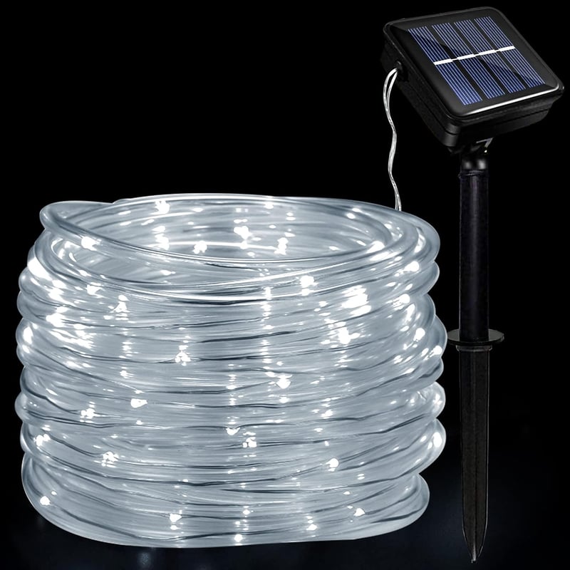 JIMACRO Napelemes LED Kültéri Fényfüzér 12m 100 LED IP65 Vízálló