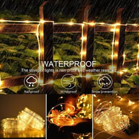 JIMACRO Napelemes LED Kültéri Fényfüzér 12m 100 LED IP65 Vízálló 4