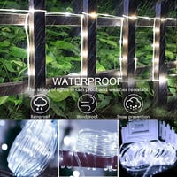 JIMACRO Napelemes LED Kültéri Fényfüzér 12m 100 LED IP65 Vízálló 4