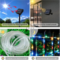 JIMACRO Napelemes LED Kültéri Fényfüzér 12m 100 LED IP65 Vízálló 2