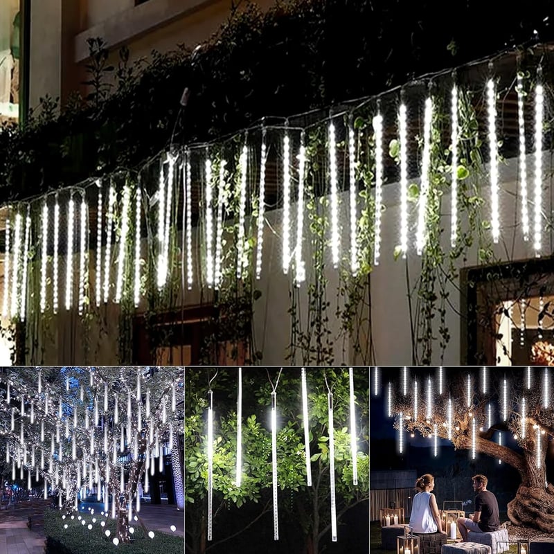 JIMACRO Napelemes Meteor Csőfények 30cm 10LED Kültéri Vízálló