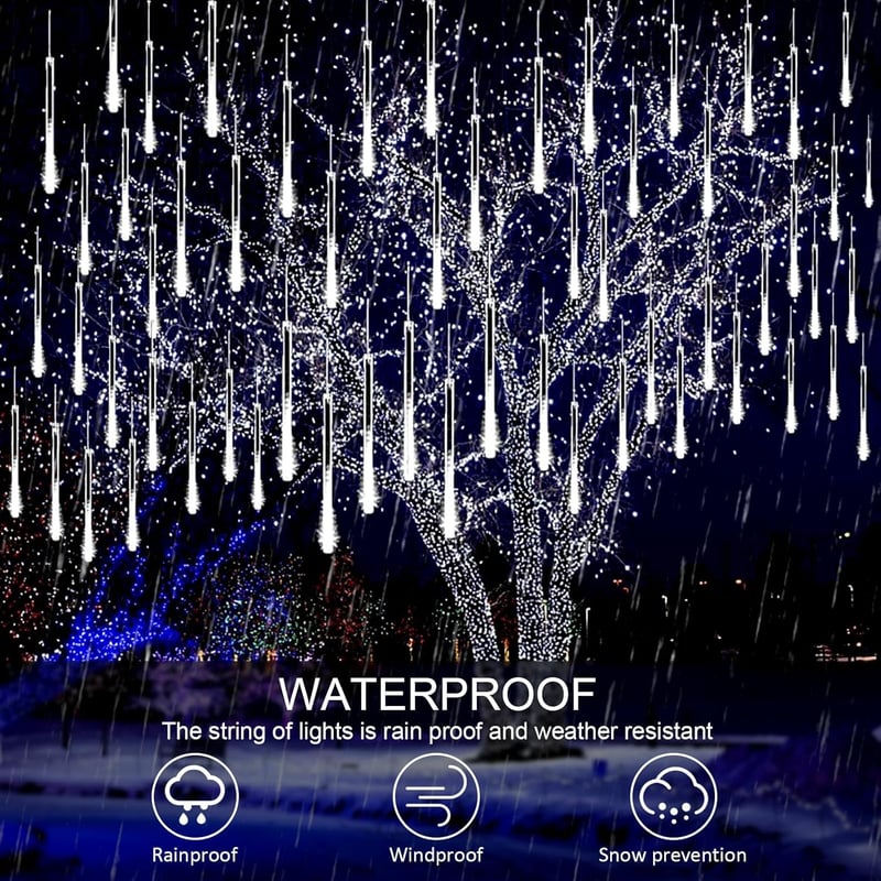 JIMACRO Napelemes Meteor Csőfények 30cm 10LED Kültéri Vízálló