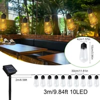 Ghirlandă luminoasă solară cu LED JIMACRO, pentru exterior, 3 m, 8 moduri de iluminare, impermeabilă - alb cald 2