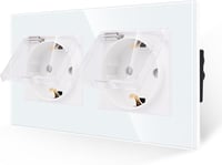 JIMEIDA 2-es fehér aljzat 16A vízálló fedéllel 250V kültéri - Doppelsteckdose, White 2