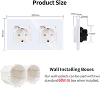 JIMEIDA 2-es fehér aljzat 16A vízálló fedéllel 250V kültéri - Doppelsteckdose, White 3