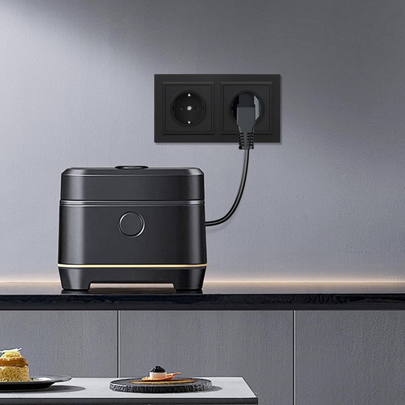 Priză Dublă JIMEIDA Negru Mat 16A Schuko 250V