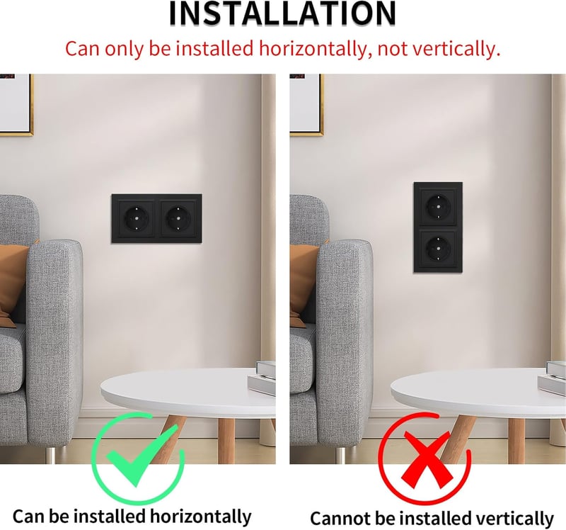 Priză Dublă JIMEIDA Negru Mat 16A Schuko 250V