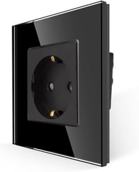 JIMEIDA fekete Schuko aljzat 16A 250V falba süllyesztett védőérintkezős dugalj - 1 socket, black 1