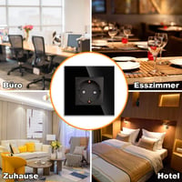 JIMEIDA fekete Schuko aljzat 16A 250V falba süllyesztett védőérintkezős dugalj - 1 socket, black 5
