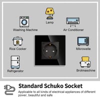 JIMEIDA fekete Schuko aljzat 16A 250V falba süllyesztett védőérintkezős dugalj - 1 socket, black 2
