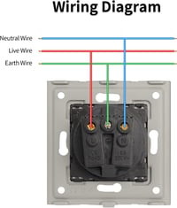 JIMEIDA fekete Schuko aljzat 16A 250V falba süllyesztett védőérintkezős dugalj - 1 socket, black 7