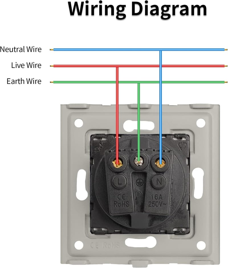 JIMEIDA fekete Schuko aljzat 16A 250V falba süllyesztett védőérintkezős dugalj - 1 socket, black