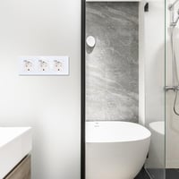 JIMEIDA Socket in White 16 Amp Glass Sockets with Waterproof Lid 228 x 86 mm, 250 V, 1 Compartment - 3-gang socket, White 5