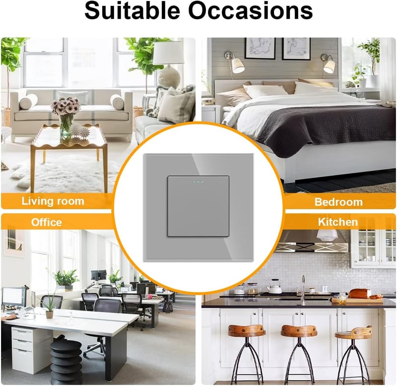 JIMEIDA szürke billenőkapcsoló 1 pólusú 10A 250V falba süllyesztett - 1-Fach, 1-Weg, 1er-Pack, gray