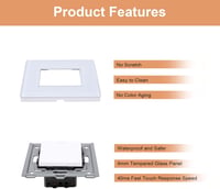 JIMEIDA szürke billenőkapcsoló 1 pólusú 10A 250V falba süllyesztett - 1-Fach, 1-Weg, 1er-Pack, gray 4