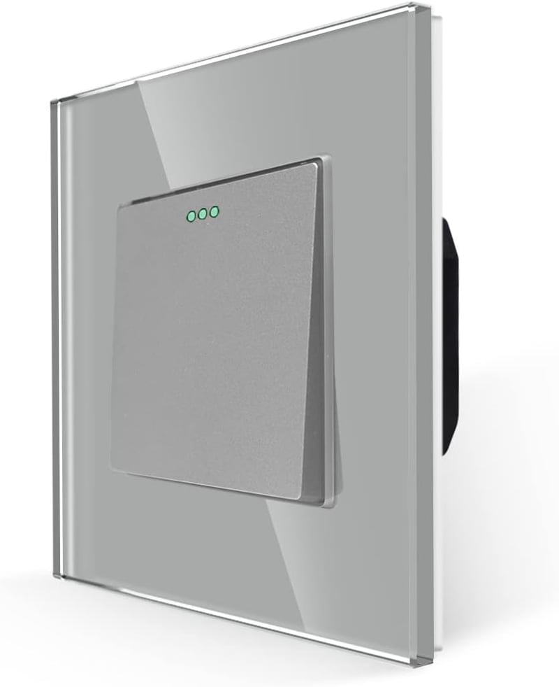 JIMEIDA szürke billenőkapcsoló 1 pólusú 10A 250V falba süllyesztett - 1-Fach, 1-Weg, 1er-Pack, gray