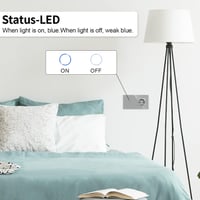 JIMEIDA szürke üveg érintéses fali kapcsoló Schuko aljzattal, LED jelzőfénnyel - 1-Fach, Touch Lichtschalter& Steckdose, gray 6