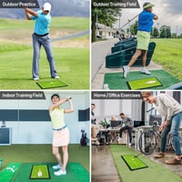 JIMITOP Golf Edzőszőnyeg 12x17 Divot Pályával Beltéri Gyakorláshoz - Green 3