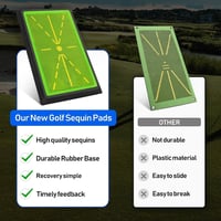 JIMITOP Golf Edzőszőnyeg 12x17 Divot Pályával Beltéri Gyakorláshoz - Green 2