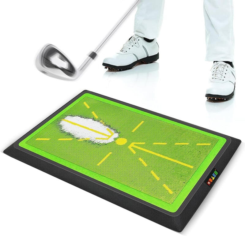 JIMITOP Golf Edzőszőnyeg 12x17 Divot Pályával Beltéri Gyakorláshoz - Green