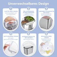 JINDUN Snack box s 8 priehradkami, tácka z nehrdzavejúcej ocele s vekami a rukoväťou, odolná voči prenosu pachov, na ovocie a koreniny 5