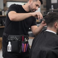 Jinfanshurich kadernícka taška z PU kože, opasková taška na nožnice pre kaderníkov, salónna taška na nožnice, hrebene a kadernícke pomôcky, prenosná 5