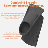 Labe de înot din silicon Jinfanshurich pentru copii și adulți, labe scurte pentru antrenament, unisex, negru, mărimea L (39-41) 4