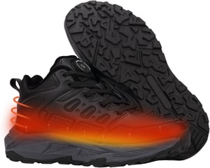 JinFugron USB punjive grijane cipele - 3 razine grijanja, zimske električne grijalice za noge, tenisice za planinarenje, sport, veličina 34, crne