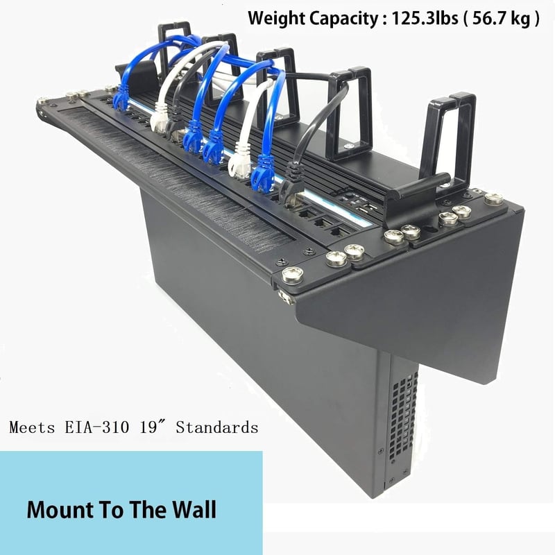 JINGCHENGMEI 19" Acél Rack Konzol Fali Tartó 56kg Terhelhetőség 4U