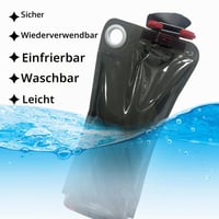 JINGTOPS Set 2 Bidoane Pliabile, 1 litru, cu carabină, fără BPA, sticlă de apă retractabilă pentru drumeții, camping, festivaluri 5