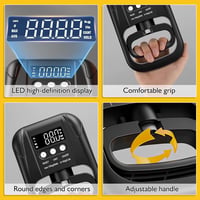 Jinlaili Digitális kézerőmérő markolat edző 264 lb 120 kg LED kijelző USB töltőkábel fekete 5