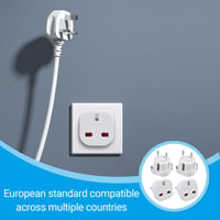 Cestovný adaptér JinRuiCPeng UK-EU, balenie 4 ks, britská zástrčka typu G pre zásuvky typu E/F (EÚ), kompaktný cestovný konektor Anglicko-Nemecko 6