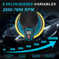 JinsenTGG Akkus excentrikus autó fényező polírozó gép Makita 21 V akkukhoz 8 fokozat 2800-5500 ford kék-fekete (akku nélkül) 3