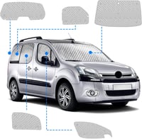 JinsenTGG Citroen Berlingo napellenző szett 2008-2018, 8 részes hővédelem tárolóval 2