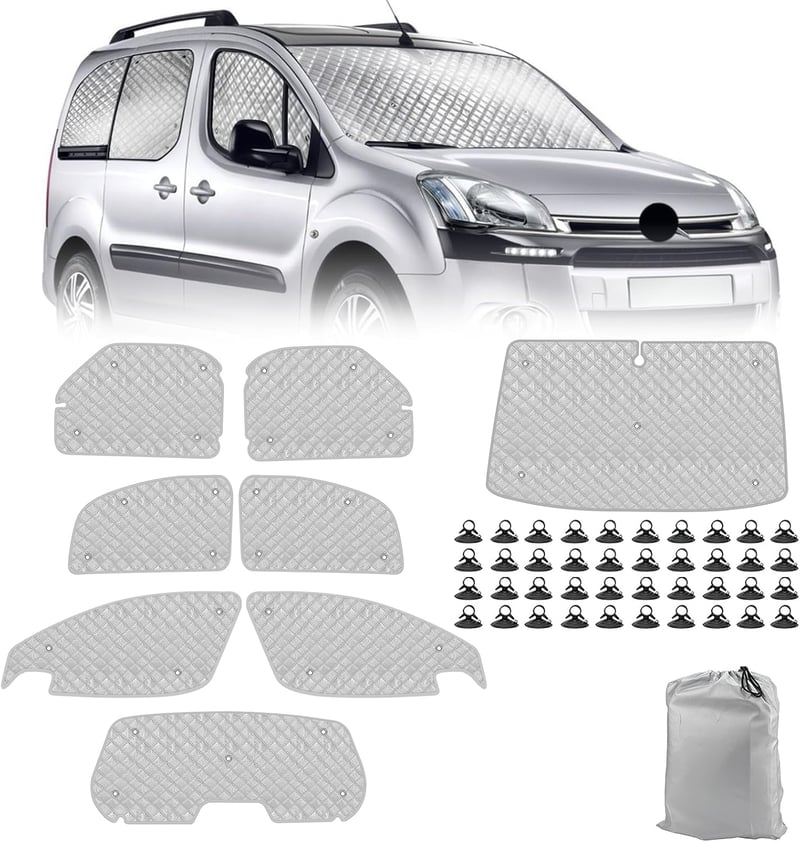 JinsenTGG Citroen Berlingo napellenző szett 2008-2018, 8 részes hővédelem tárolóval