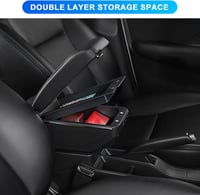 JinsenTGG Peugeot 207 207CC Középkonzol Tárolódoboz USB Fekete Bőr 2