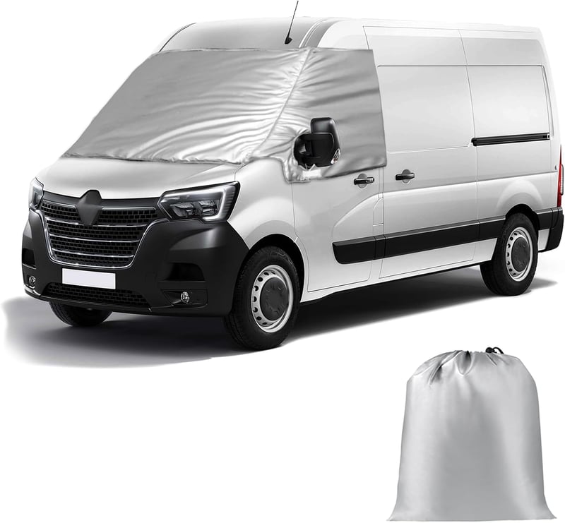JinsenTGG Szélvédő Takaró Renault Master Opel Movano Nissan NV400 Nap Hó Jég Védelem - silver