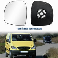 JinsenTGG Sklo spätného zrkadla pre Mercedes-Benz Vito W639 2003-2010, ľavá strana, asférické nastaviteľné vonkajšie zrkadlo, náhradné sklo spätného zrkadla 5