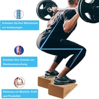 Jinsihou Lábikra Nyújtó Készlet 2 db Korktalppal, Jógablokk és Térdfitness Támasz 4